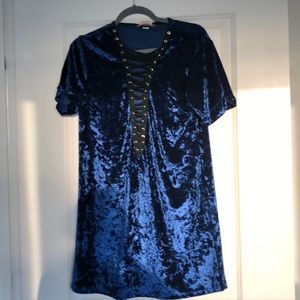 Faux Crished Velvet Dress